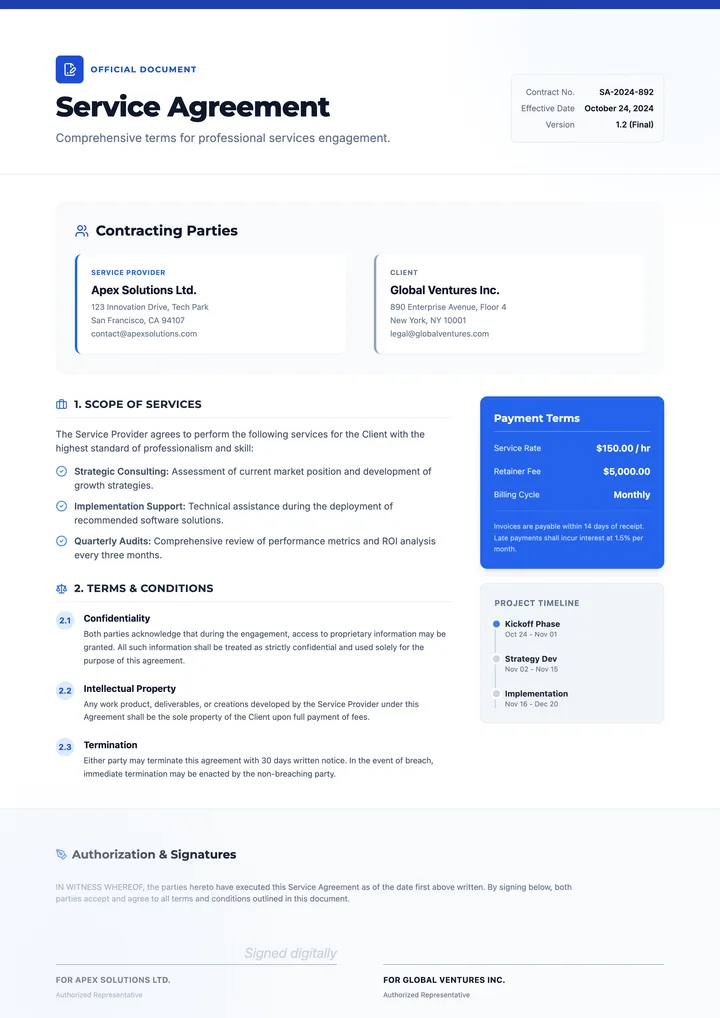 Service Contract
