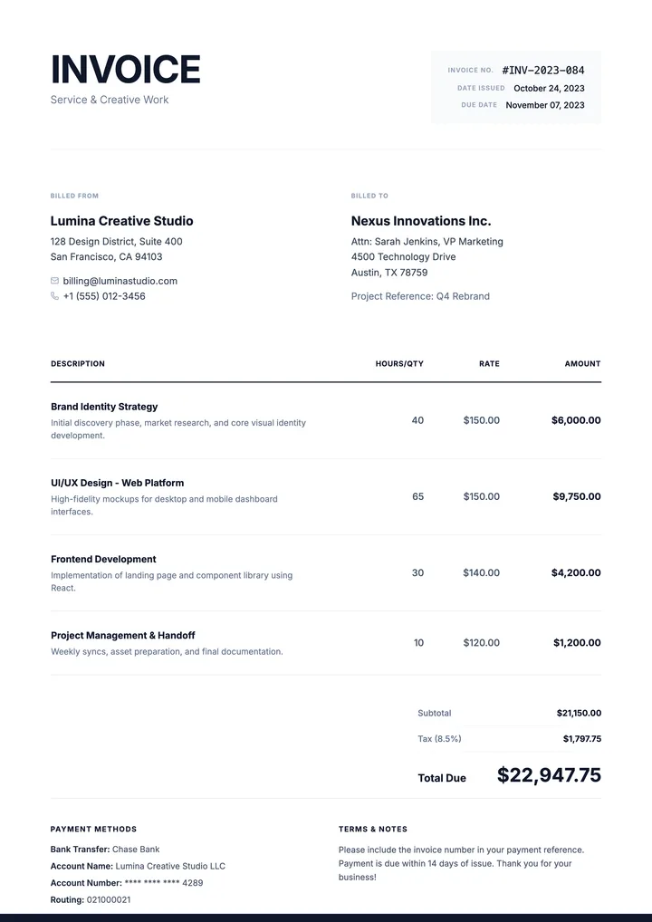 Service Invoice