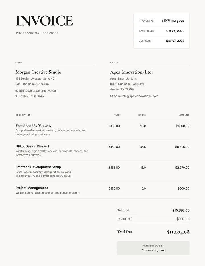 Service Invoice