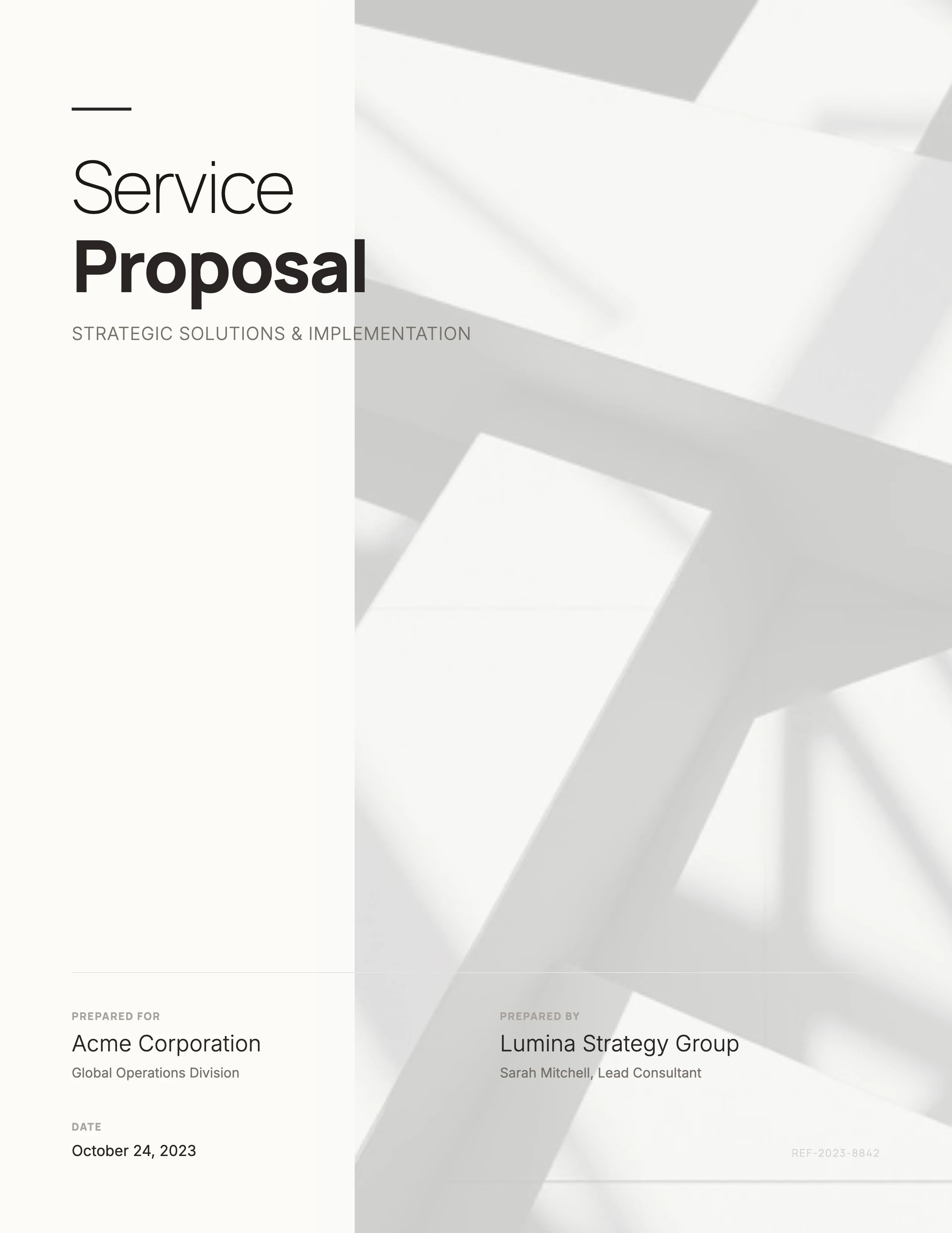Service Proposal: cover