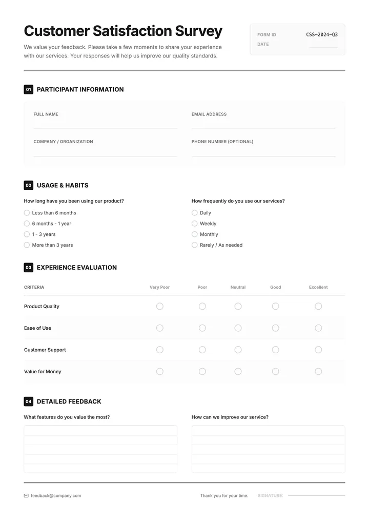 Survey Form