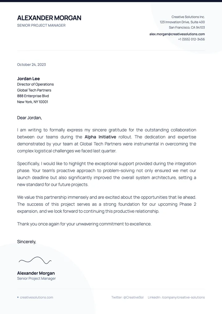 Thank You Letter