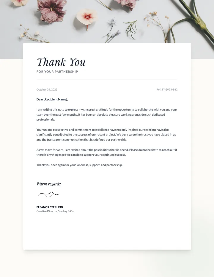 Thank You Letter