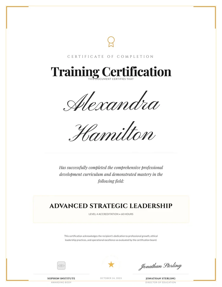 Training Certificate