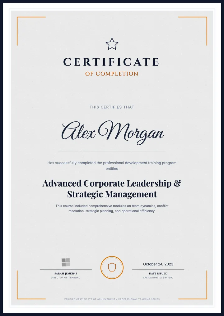 Training Certificate