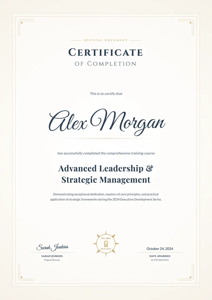 Training Certificate