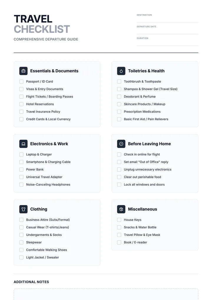 Travel Checklist