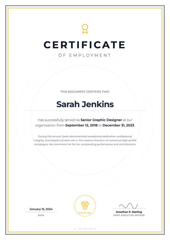 Work Certificate