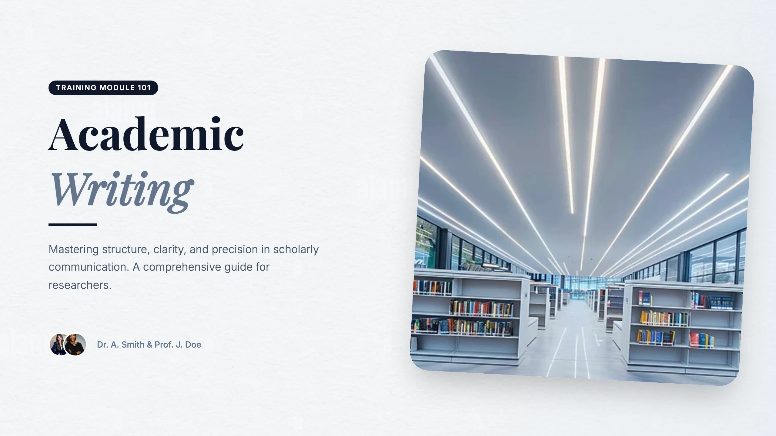 Academic Writing Training: cover