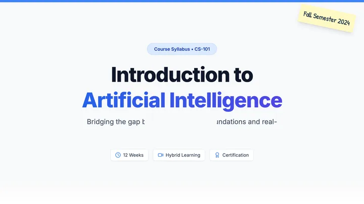 AI Course Overview