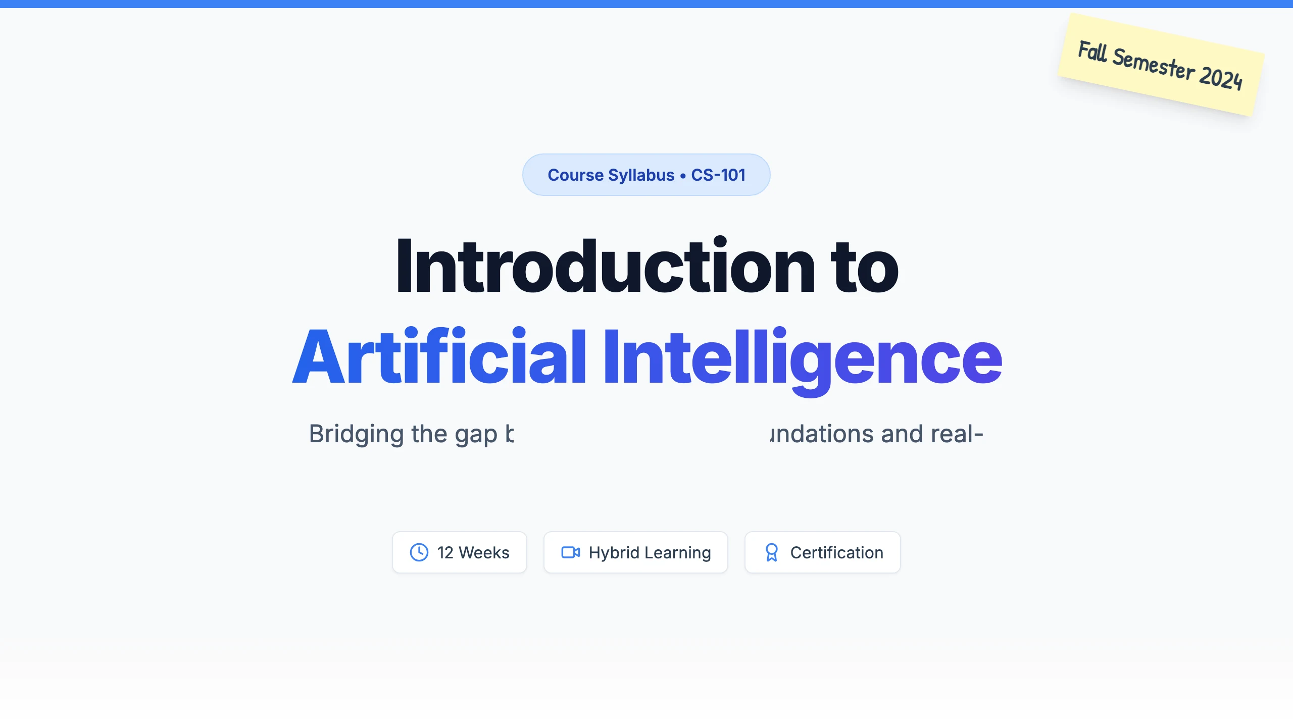 AI Course Overview: cover