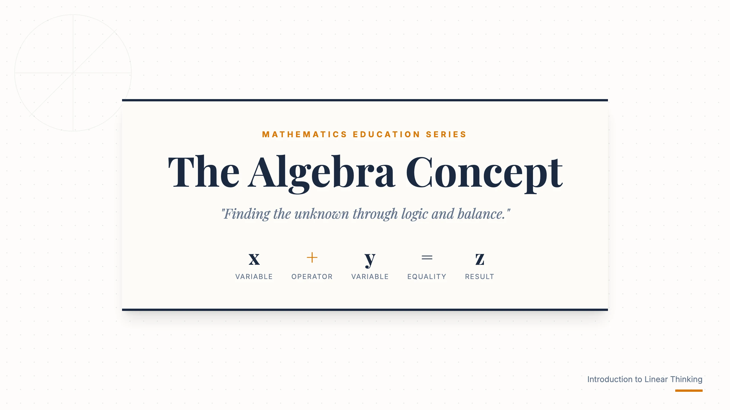 Algebra Concept: cover
