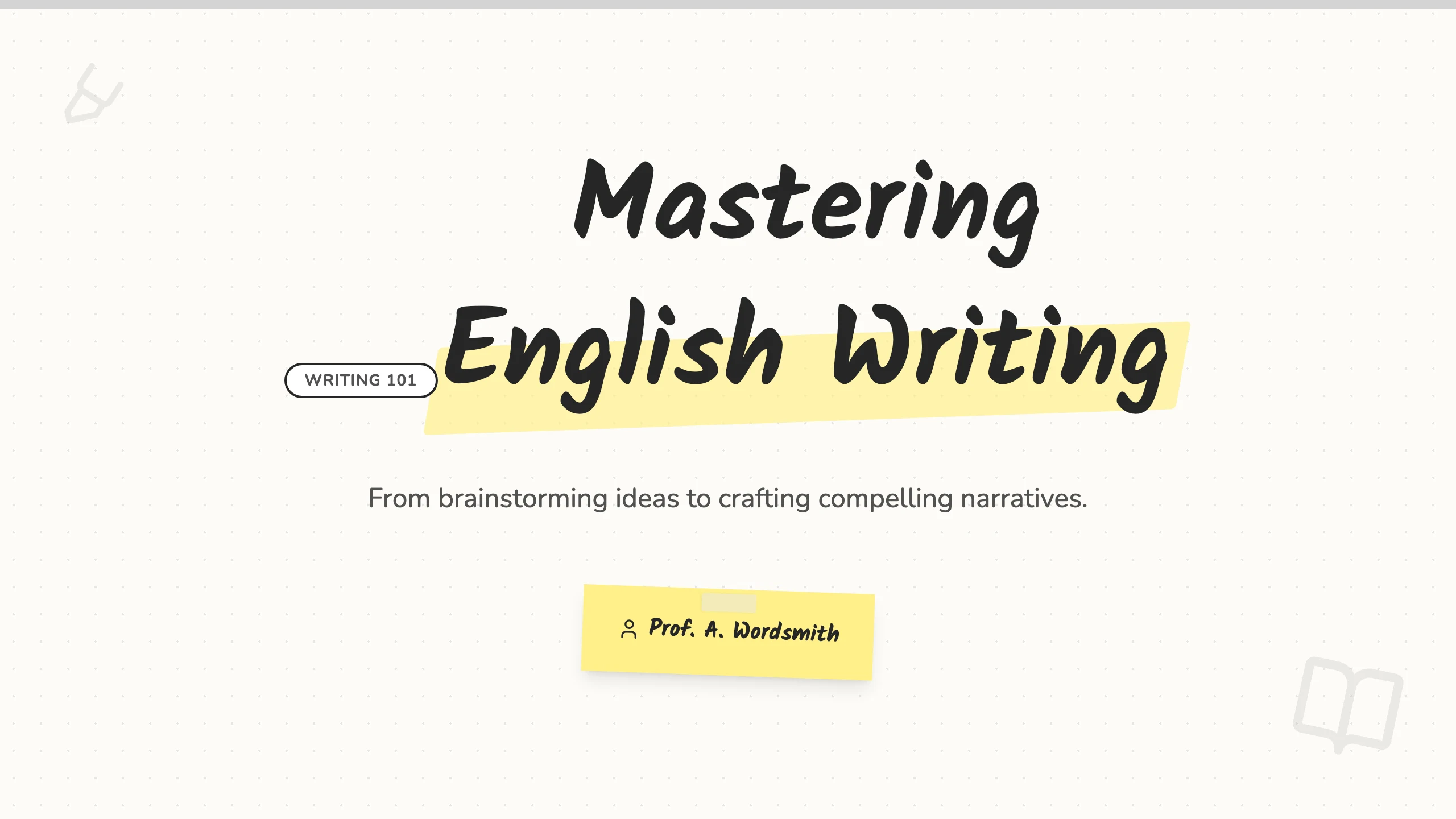 English Writing Course: cover