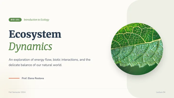 Environmental Science Lecture