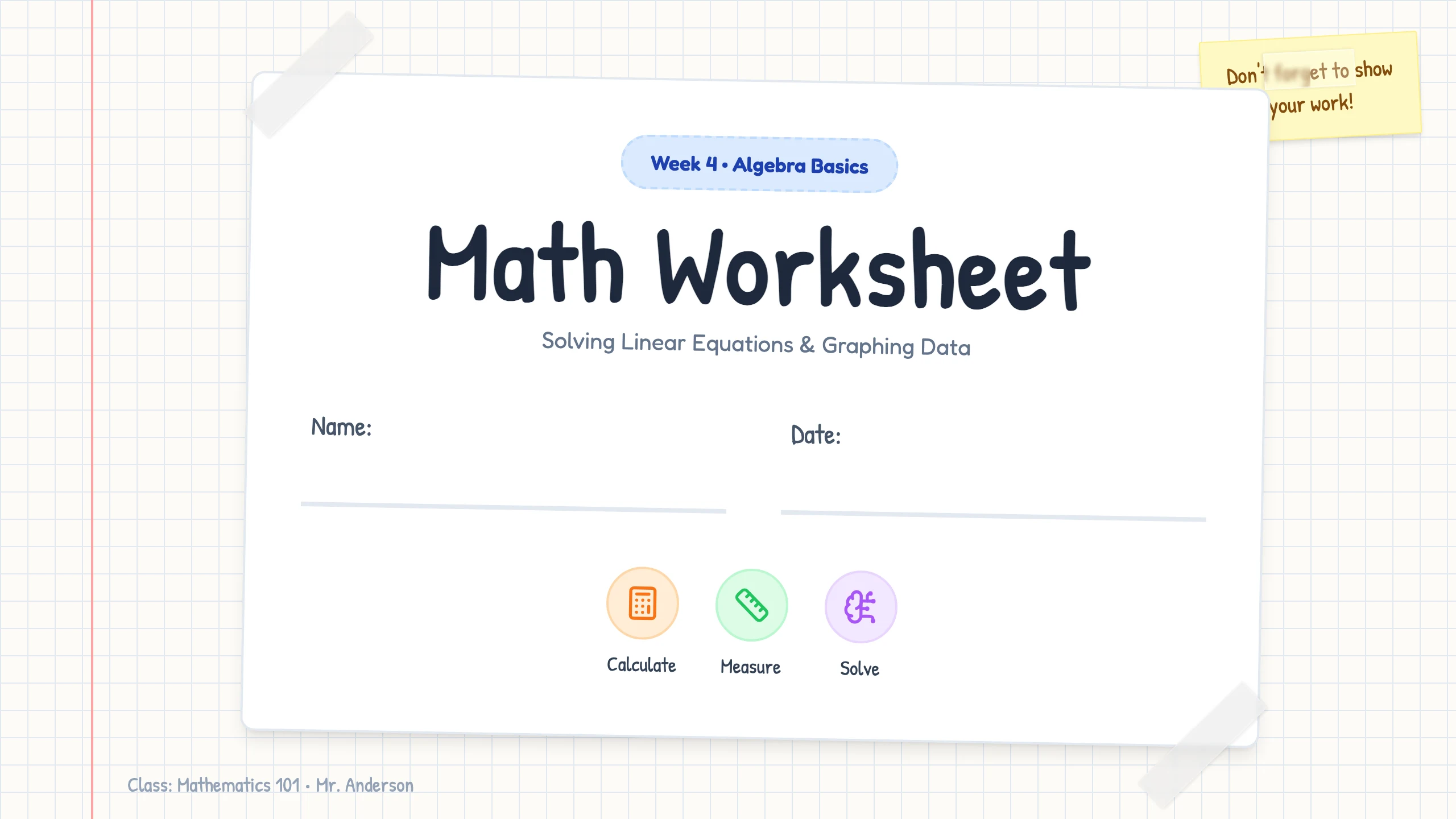 Math Worksheet: cover