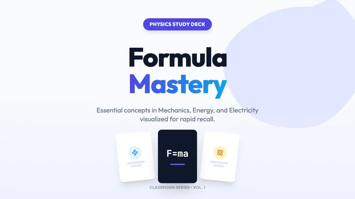 Physics Formula Cards