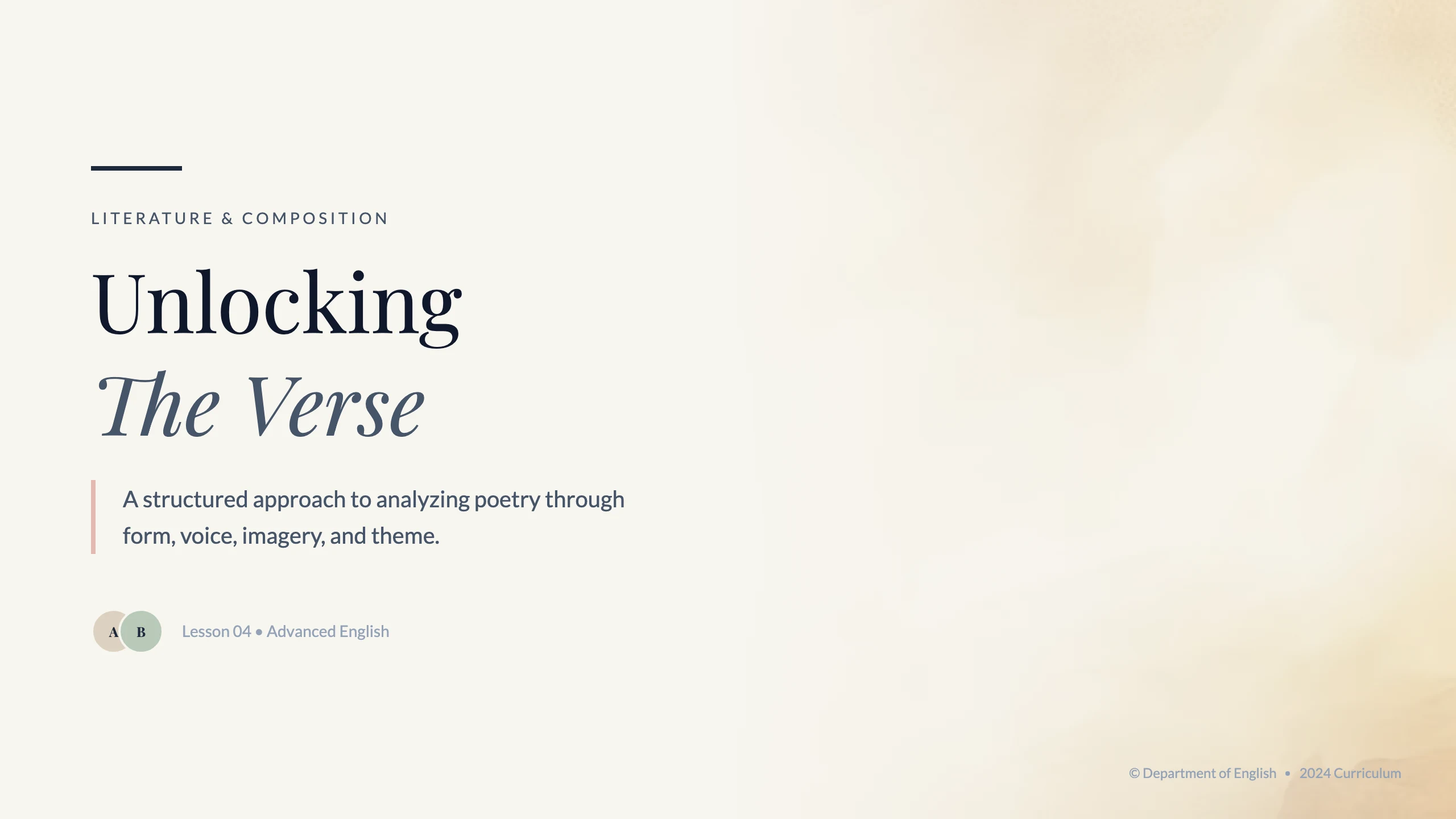 Poetry Analysis Lesson: cover