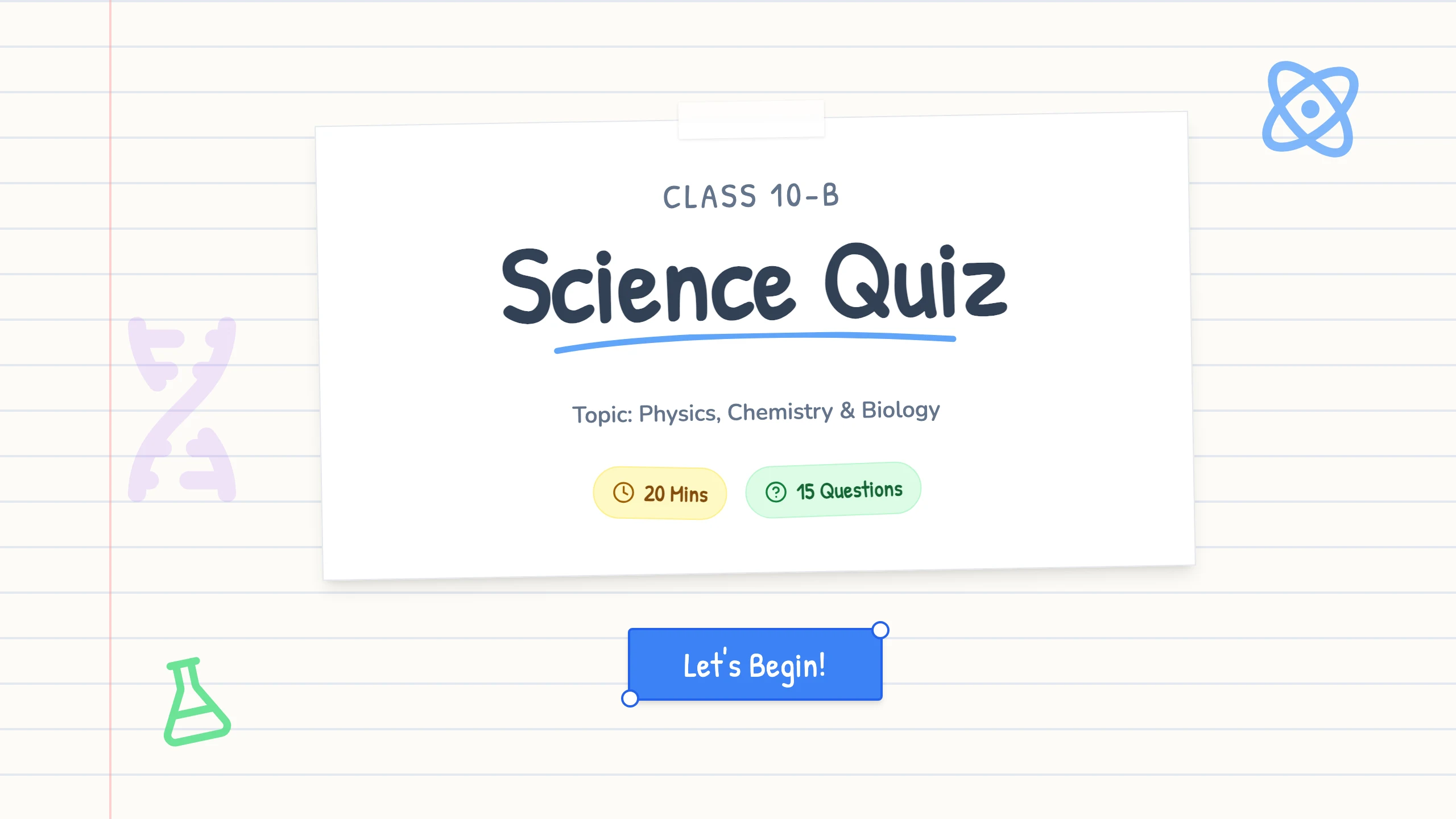 Science Quiz: cover