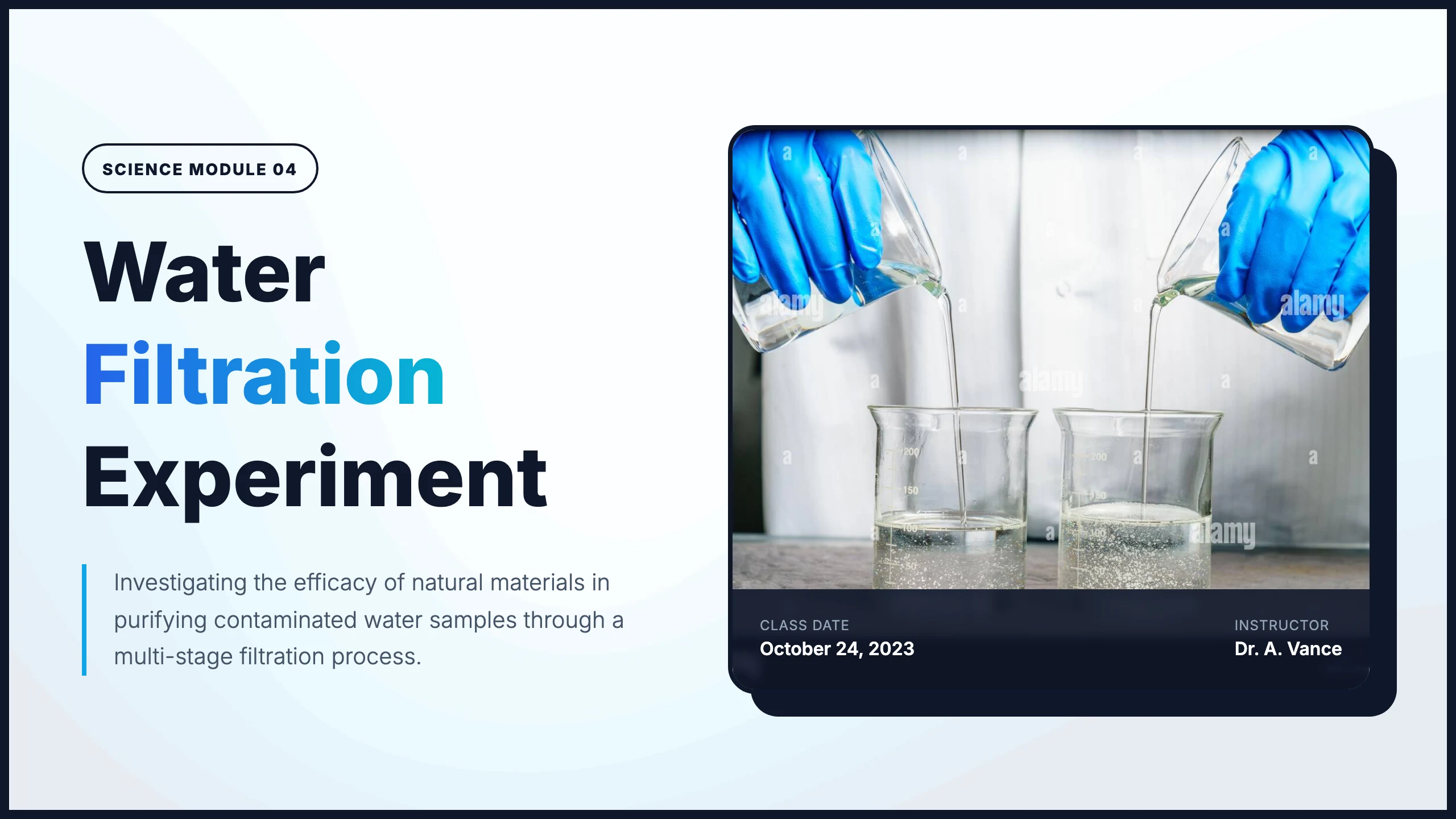 Water Filtration Experiment: cover