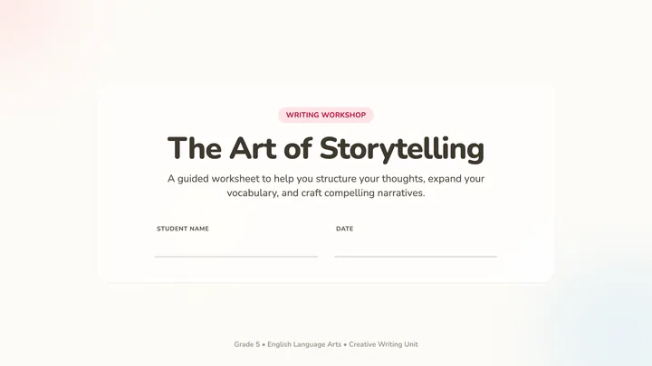 Writing Worksheet