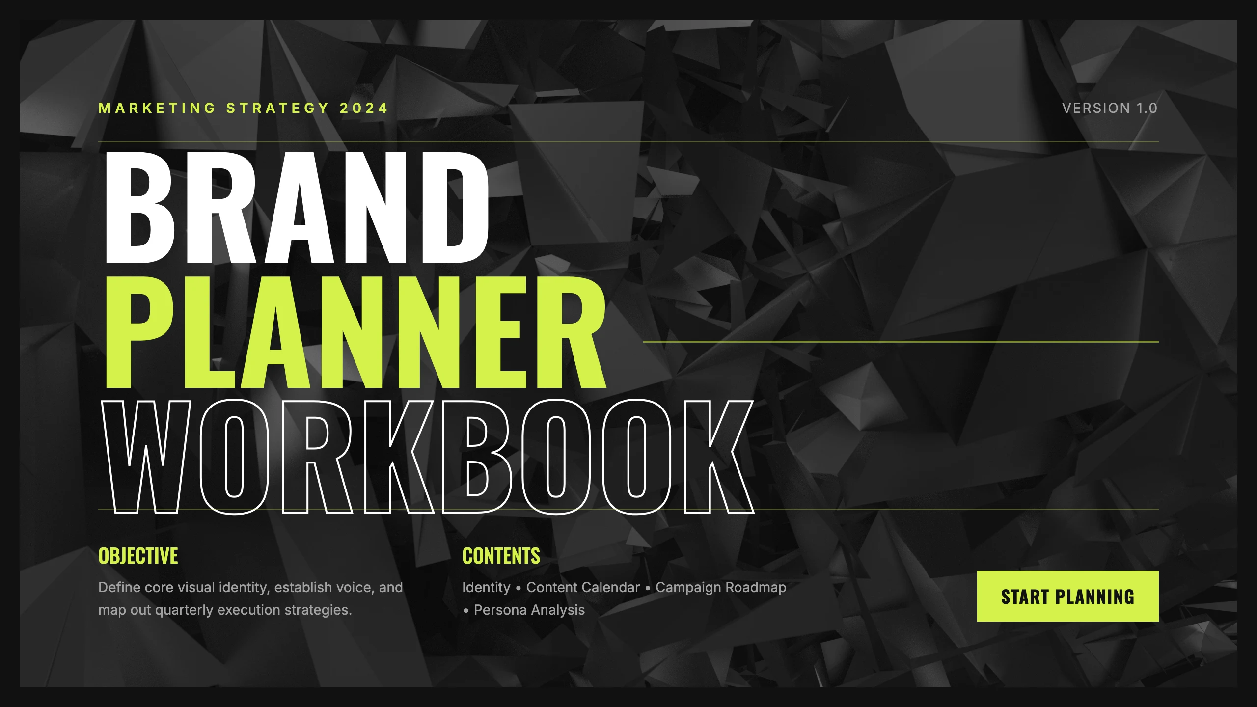 Brand Planner: cover