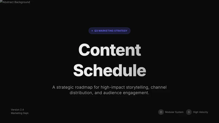 Content Schedule