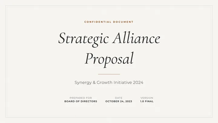 Alliance Proposal