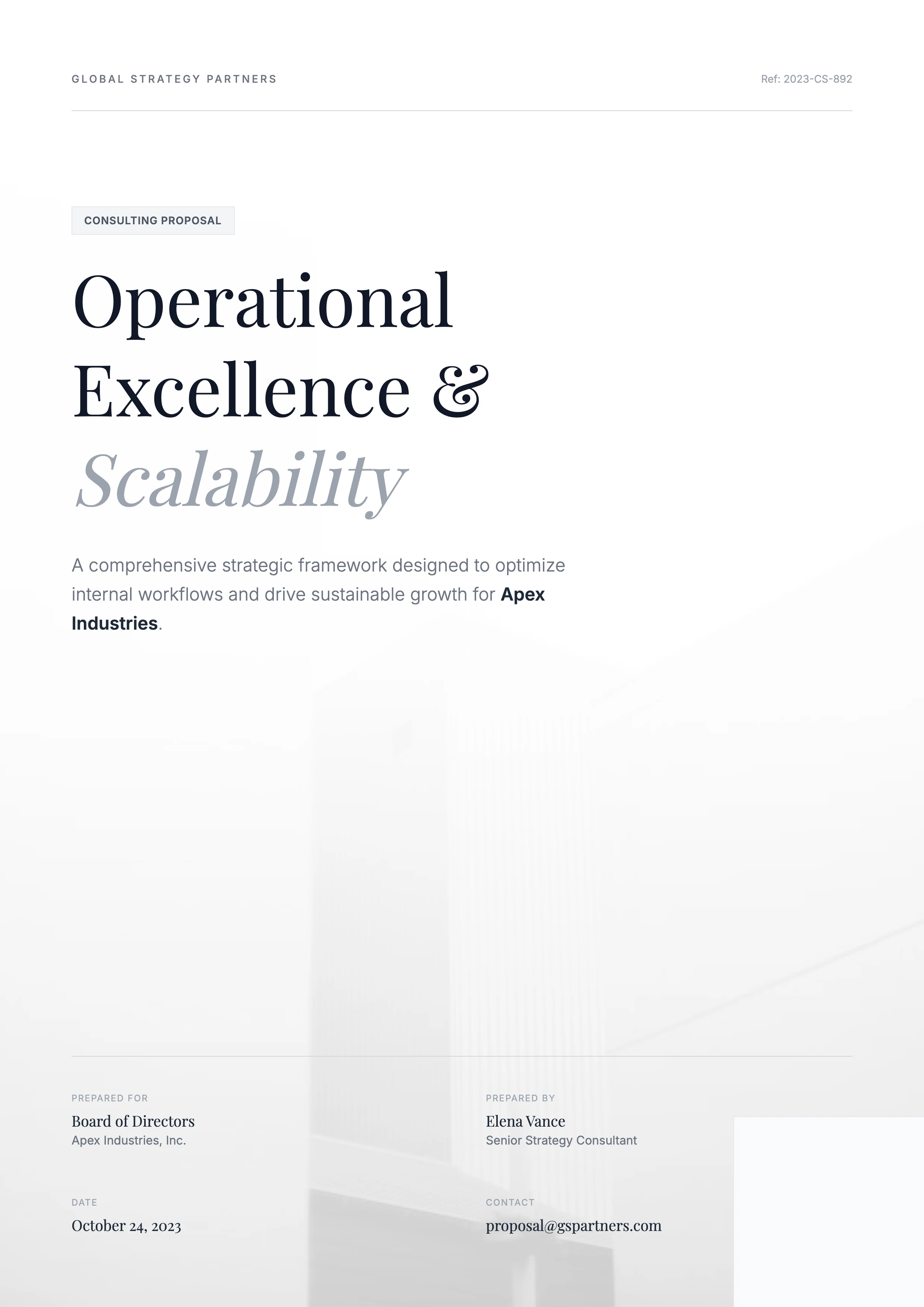 Consulting Proposal: cover