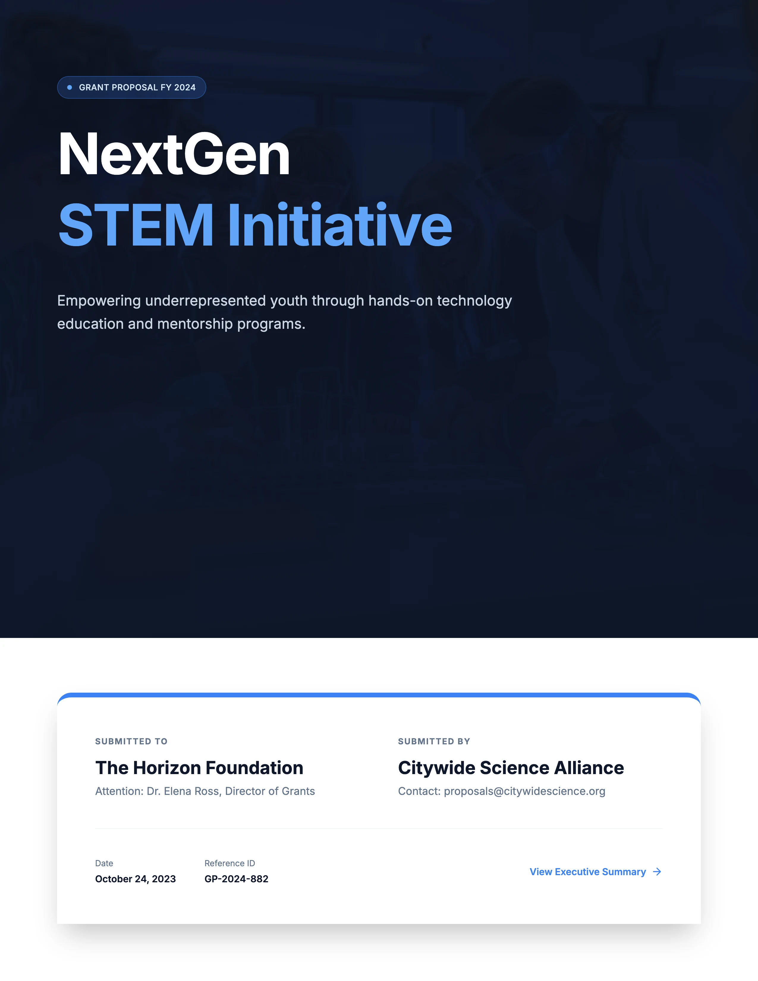 Foundation Proposal: cover