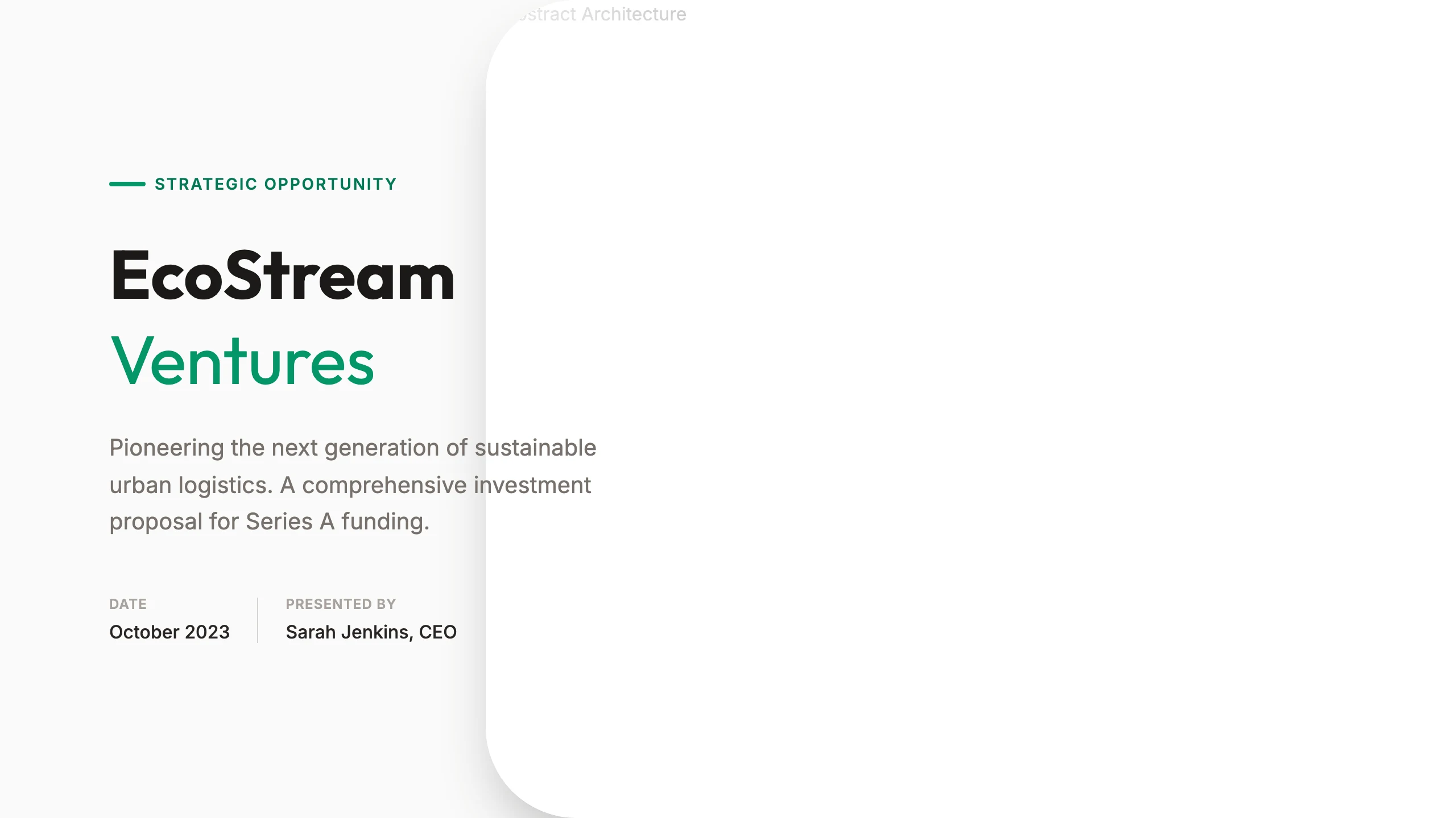 Investment Proposal: cover