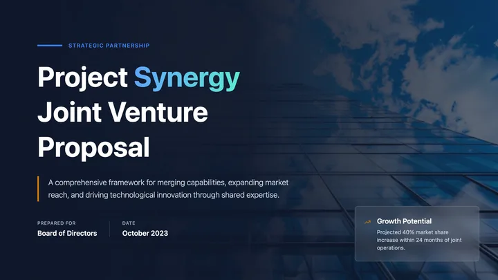 Joint Venture Proposal