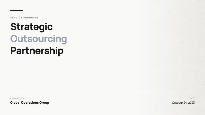 Outsourcing Proposal