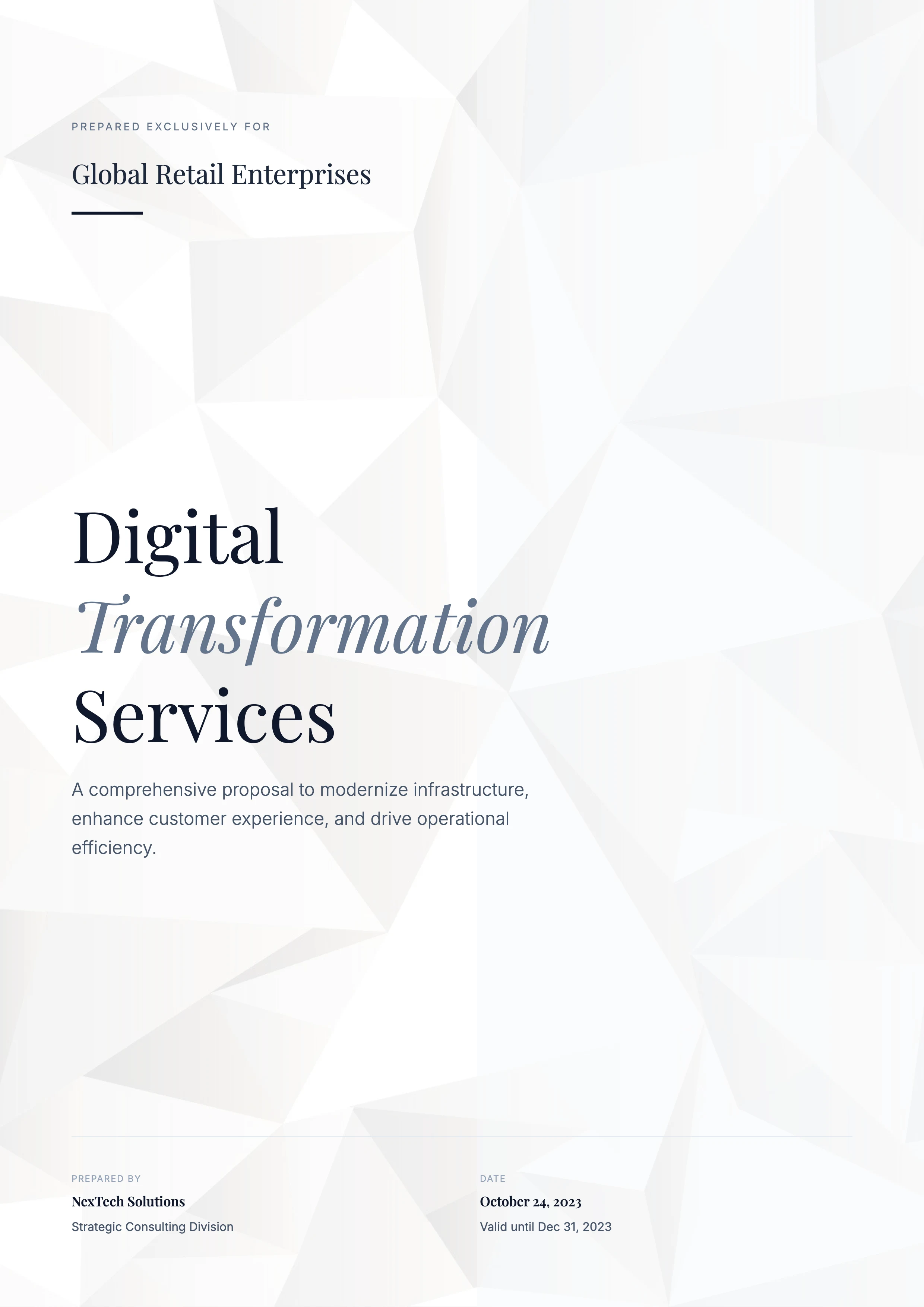 Service Proposal: cover
