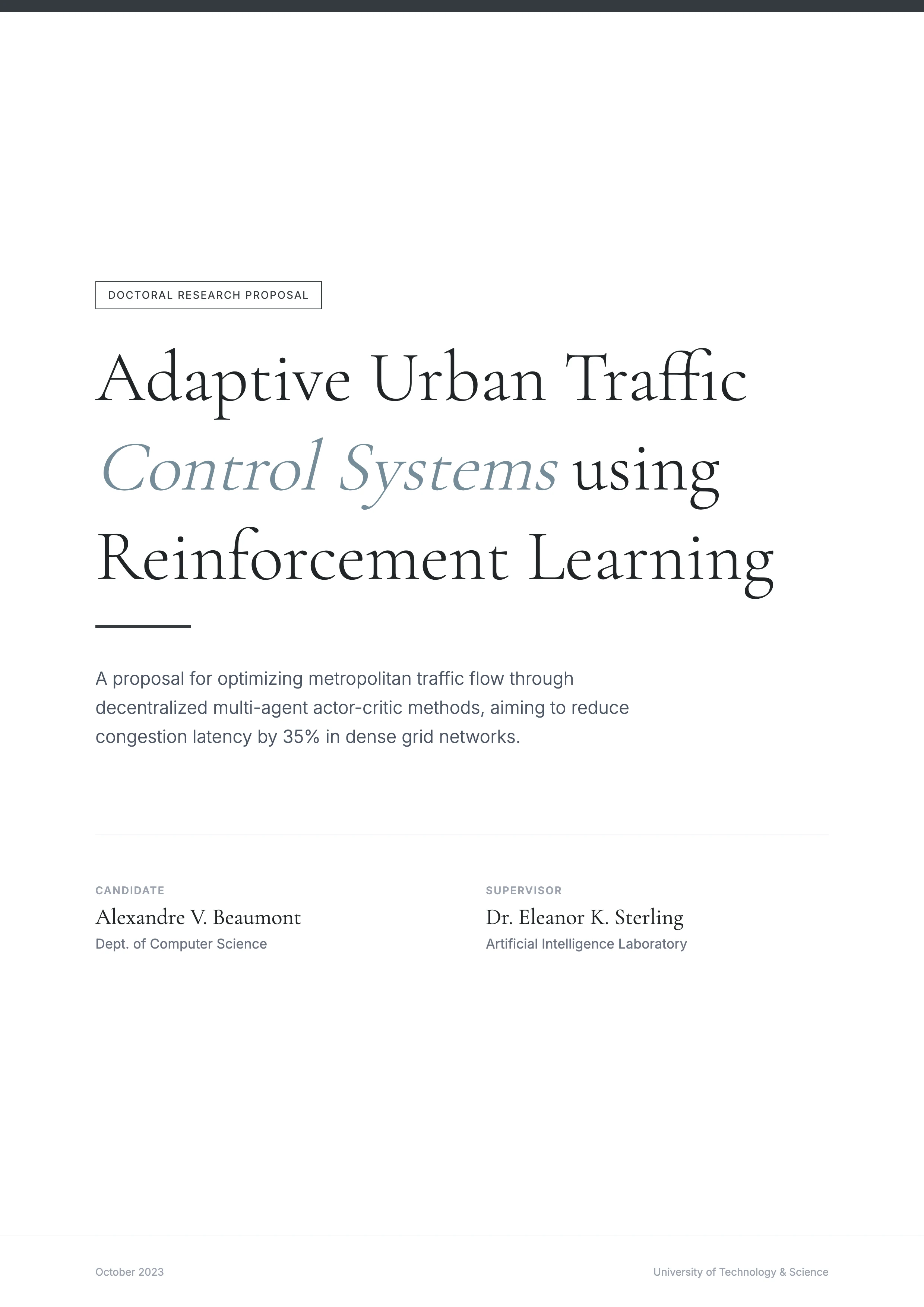 Thesis Proposal: cover