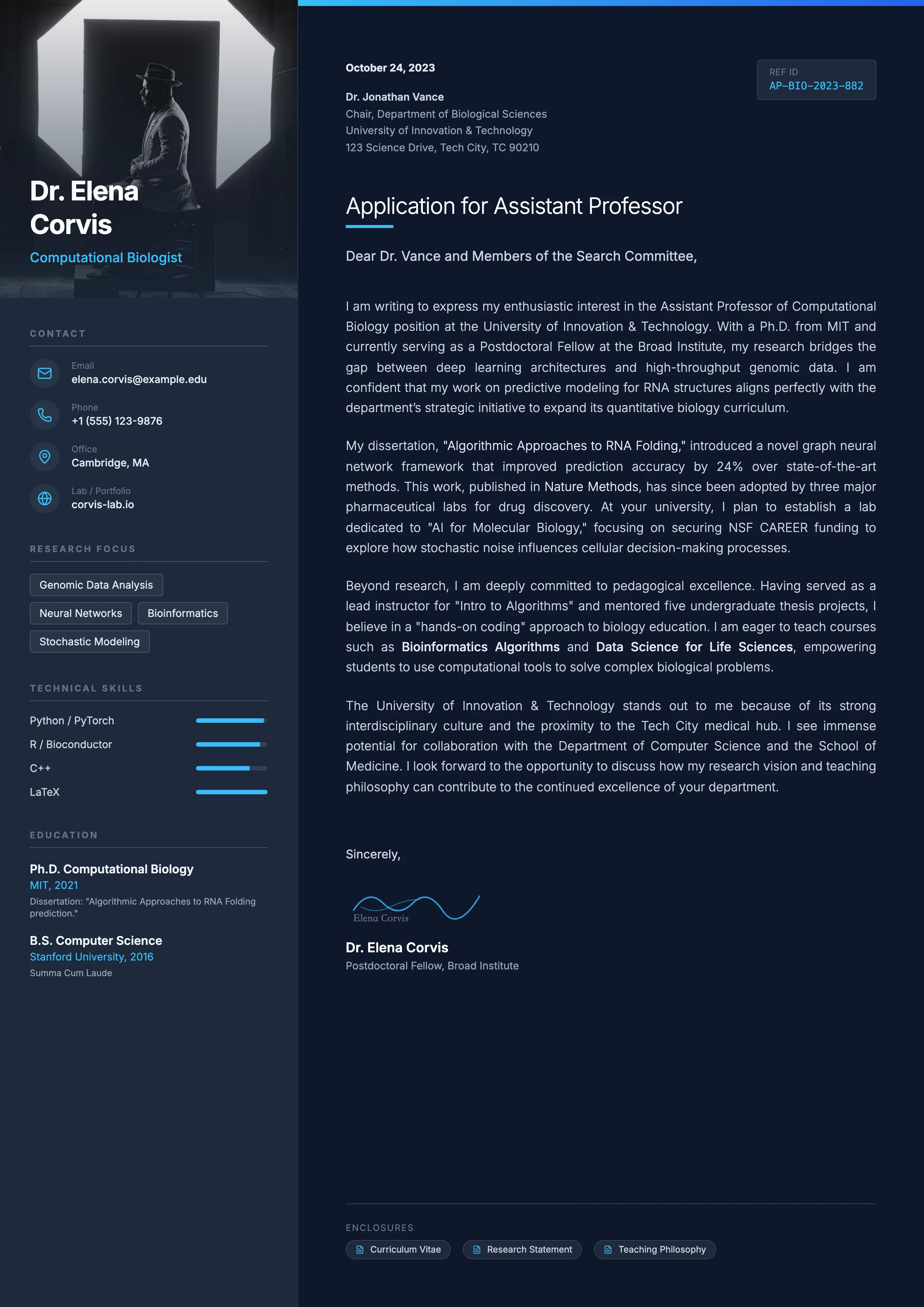 Academic Cover Letter: cover