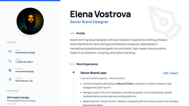 Brand Designer Resume