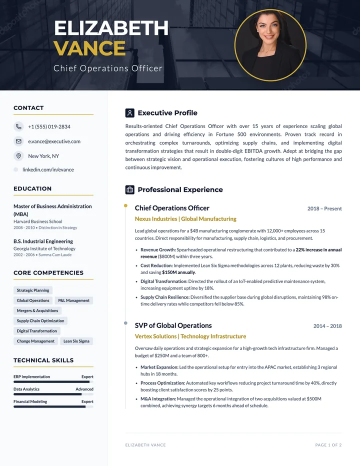 C Level Resume