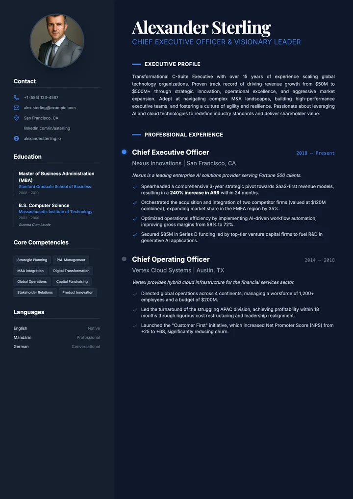 C Level Resume