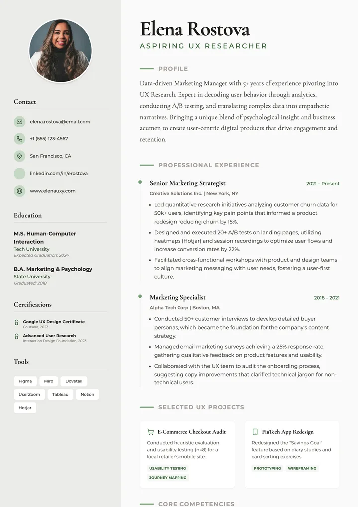 Career Change Resume