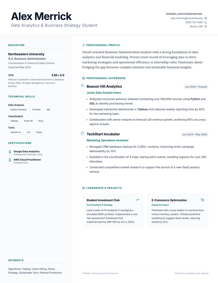 College Resume