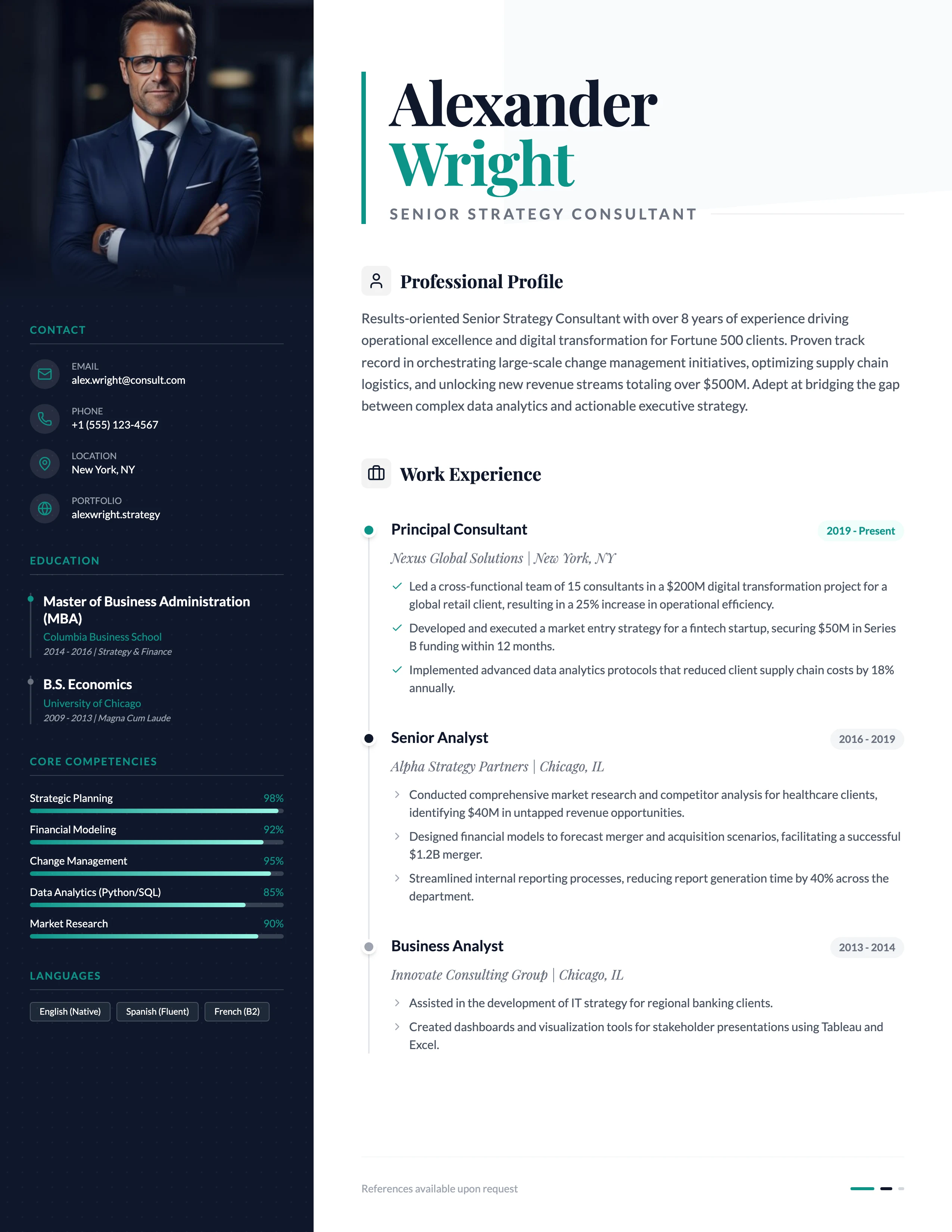 Consultant Resume: cover
