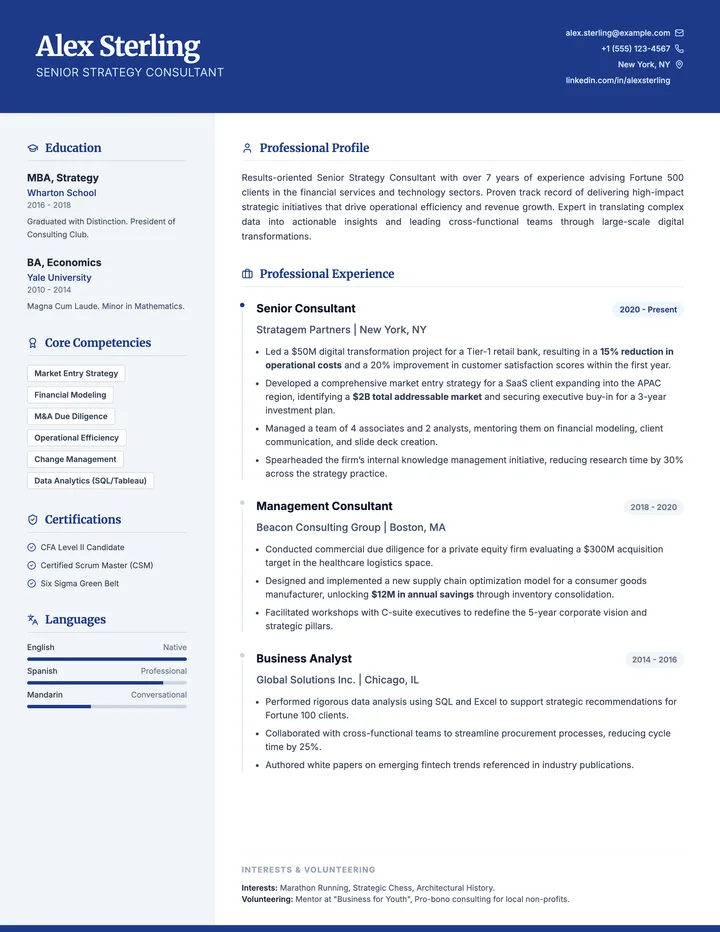 Consulting Resume