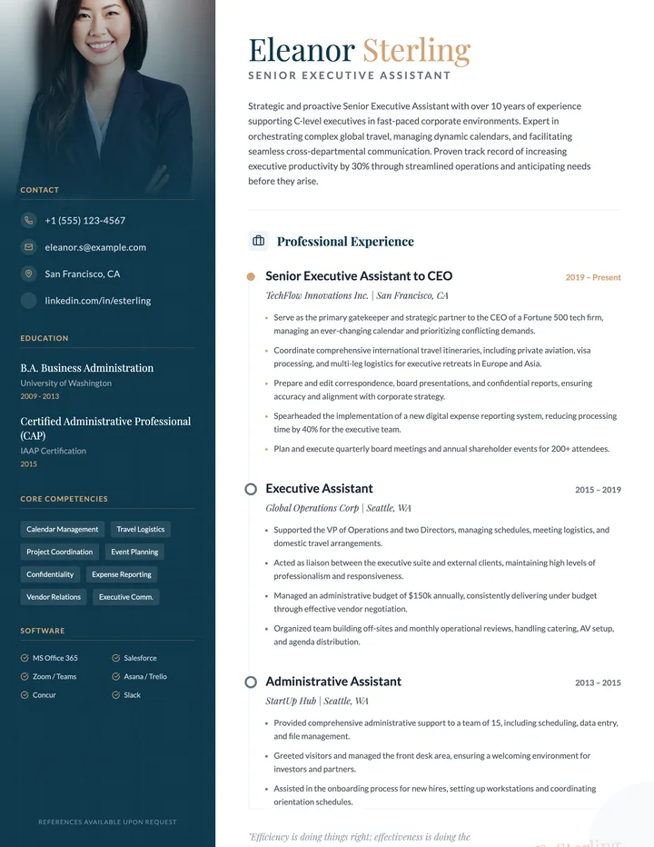 Executive Assistant Resume