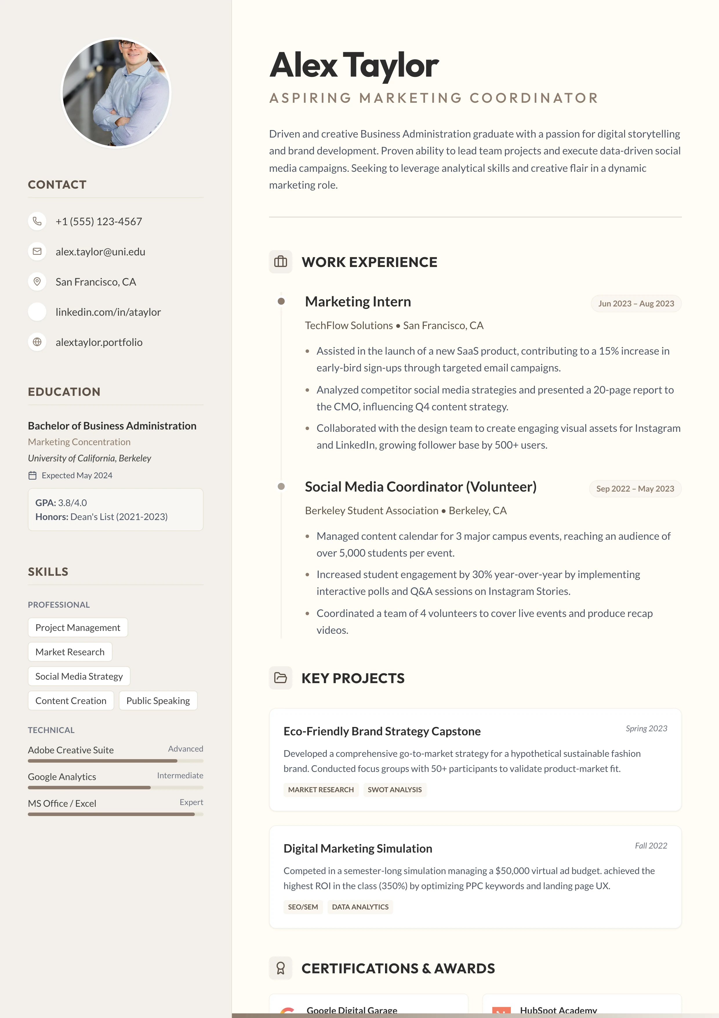 First Job Resume: cover