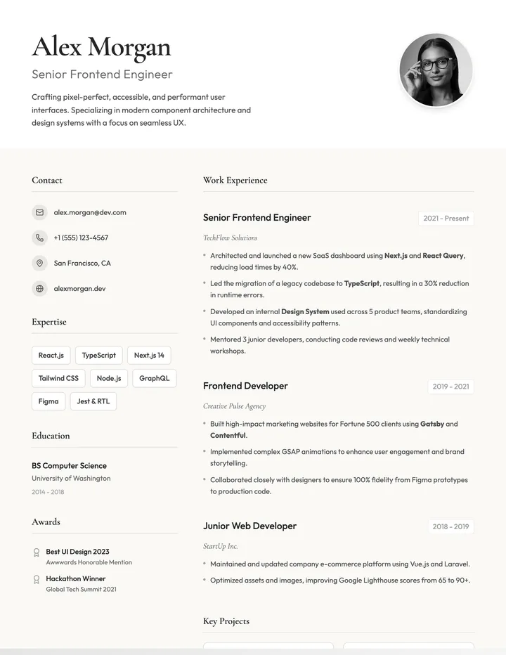 Frontend Developer Resume