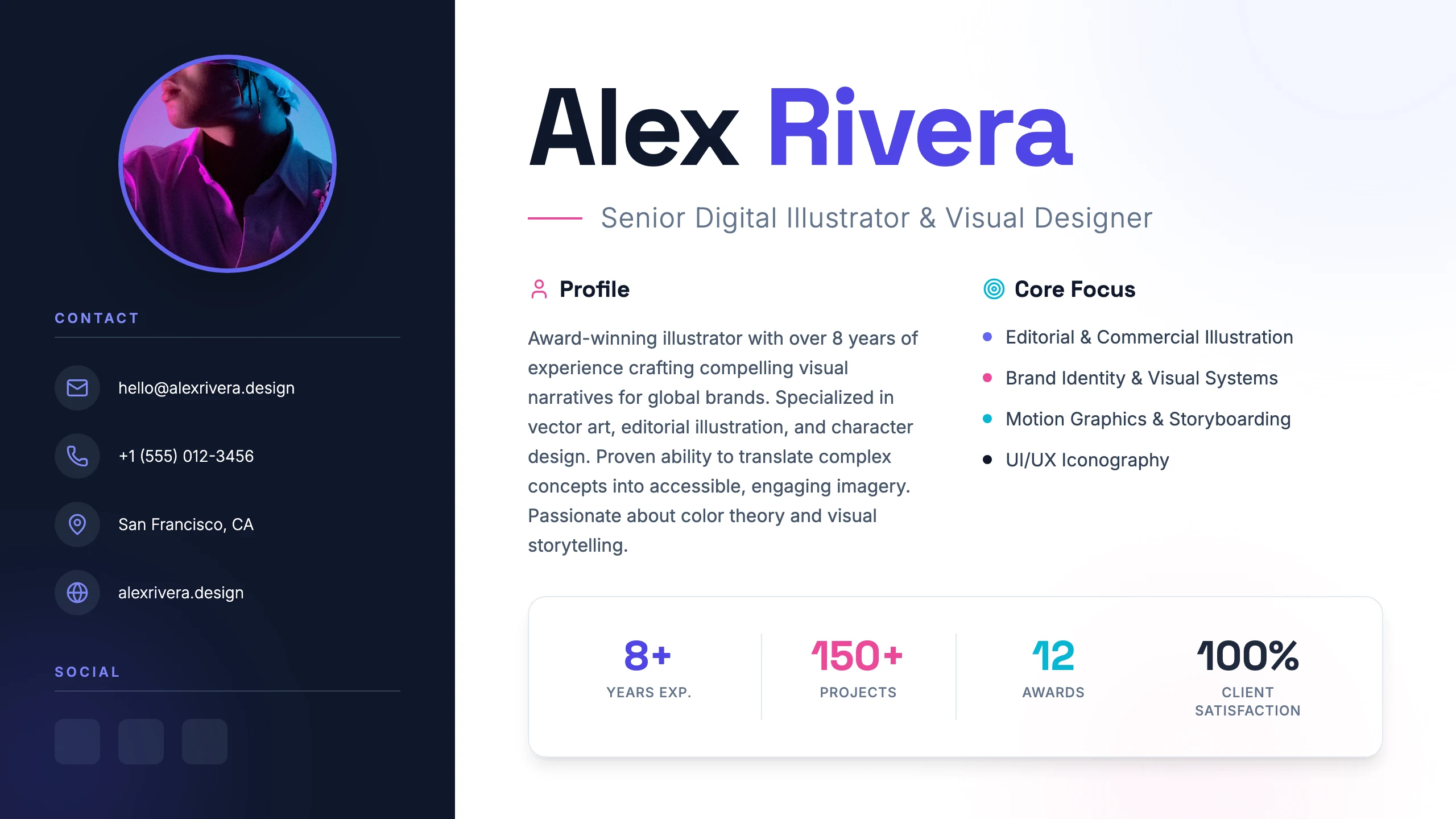 Illustrator Resume: cover