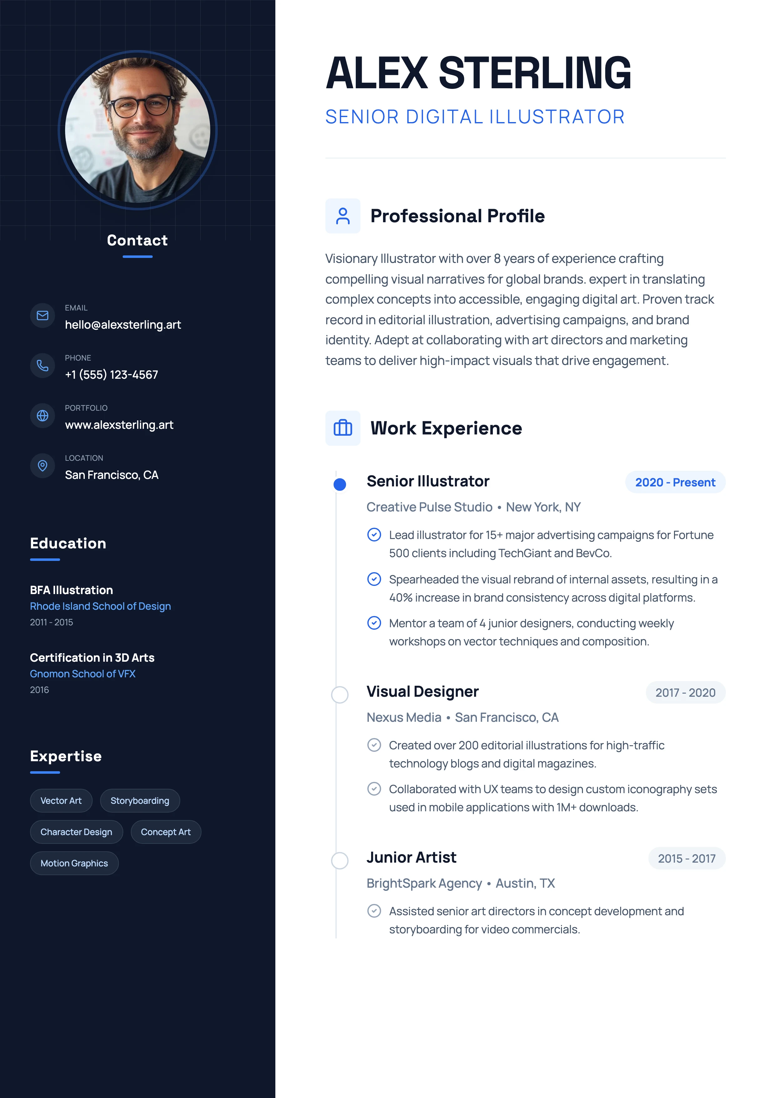 Illustrator Resume: cover