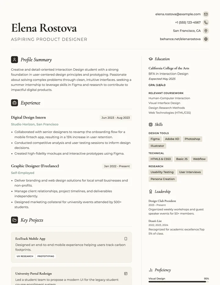 Intern Resume