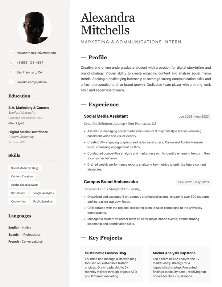 Intern Resume