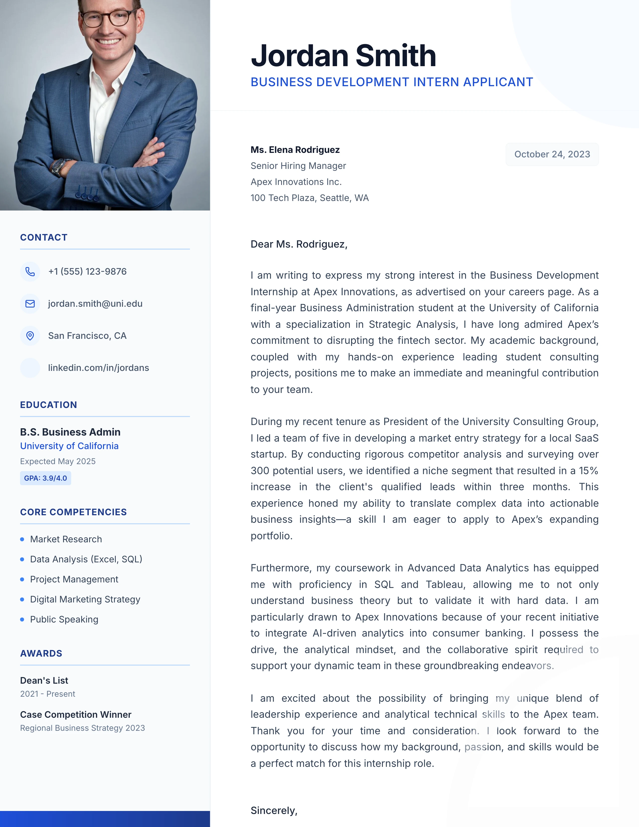 Internship Letter: cover